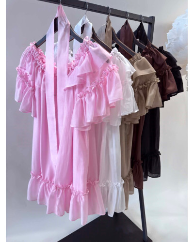 Sukienka babydoll By o la la...! różowa
