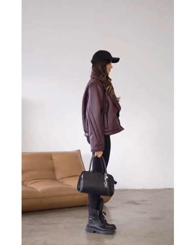 Kożuch z ekoskóry By o la la...! merlot