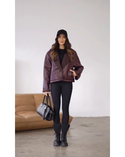 Kożuch z ekoskóry By o la la...! merlot