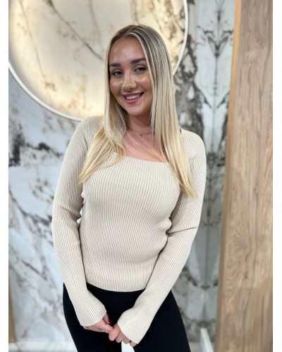 Cienki sweterek caro By o la la...! beżowy