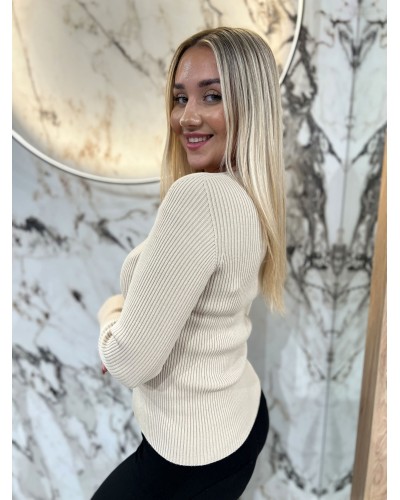 Cienki sweterek caro By o la la...! beżowy