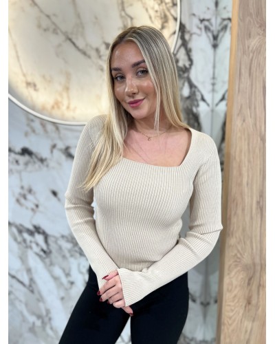 Cienki sweterek caro By o la la...! beżowy