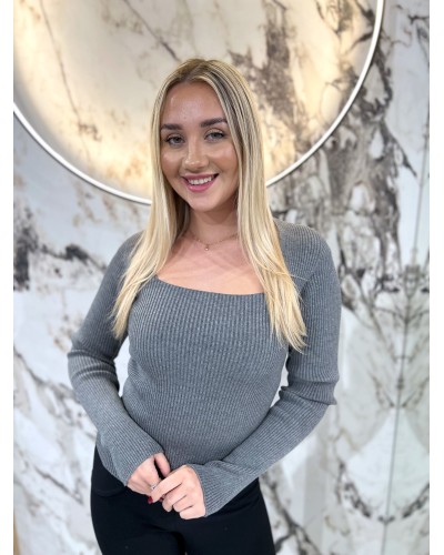 Cienki sweterek caro By o la la...! szary