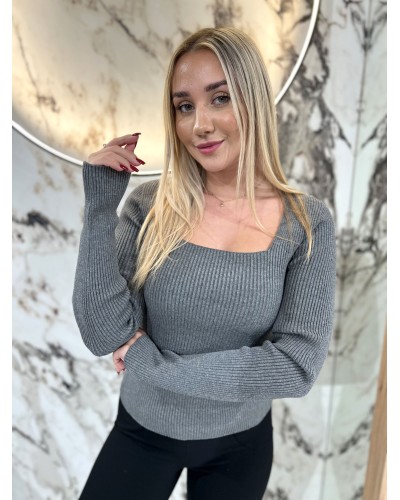 Cienki sweterek caro By o la la...! szary