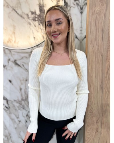 Cienki sweterek caro By o la la...! śmietankowy