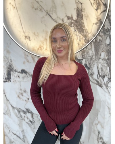 Cienki sweterek caro By o la la...! merlot