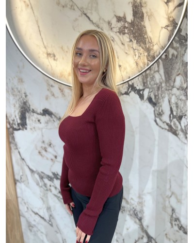 Cienki sweterek caro By o la la...! merlot