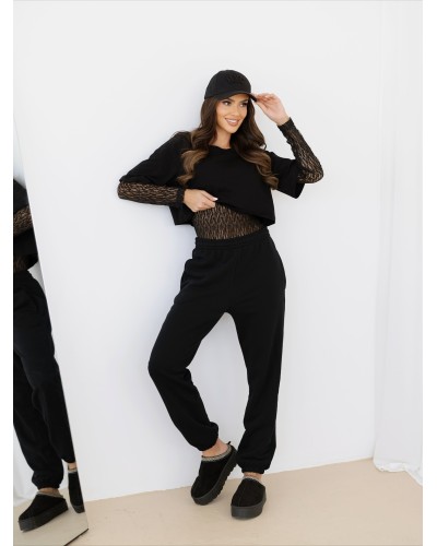 Body z koronkowym dołem By o la la...! czarne