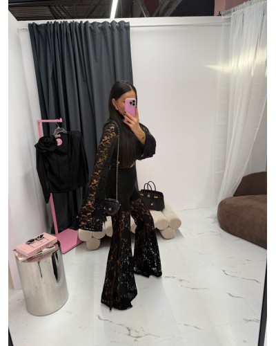 Nowa bluzka koronkowa La Milla czarna