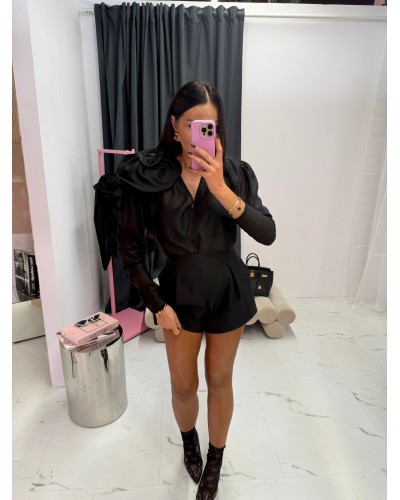 Koszula z różą na ramieniu La Milla czarna