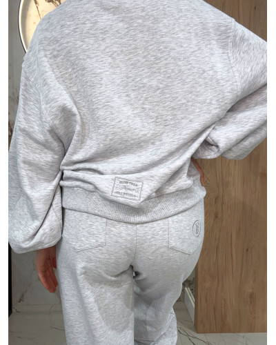 Bluza z bufiastym rękawem By o la la...! szary melanż