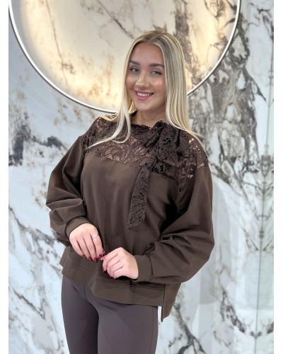 Bluza z koronkowym wiązaniem By o la la...! chocomus