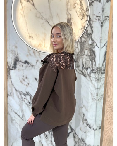 Bluza z koronkowym wiązaniem By o la la...! chocomus