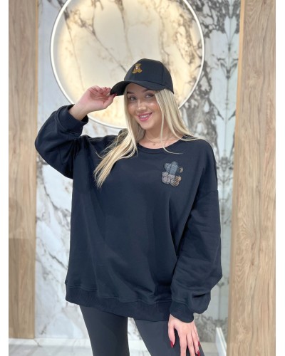 Bluza z misiem By o la la...! czarna