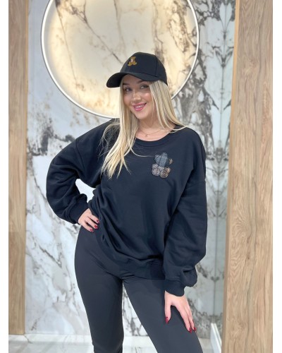 Bluza z misiem By o la la...! czarna