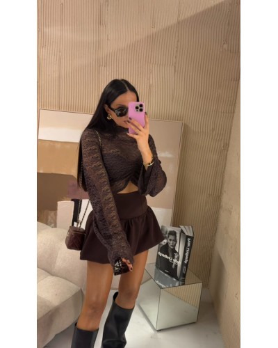 Nowa bluzka koronkowa La Milla czekoladowa