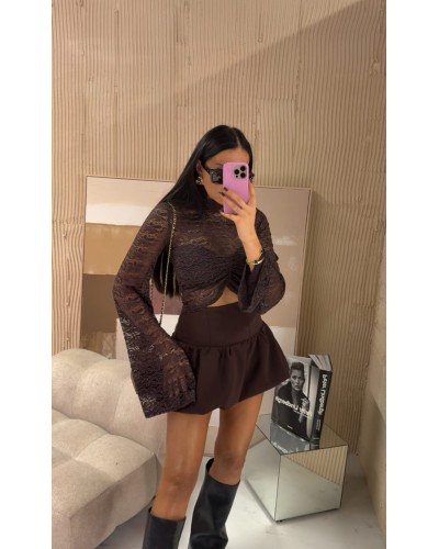 Nowa bluzka koronkowa La Milla czekoladowa