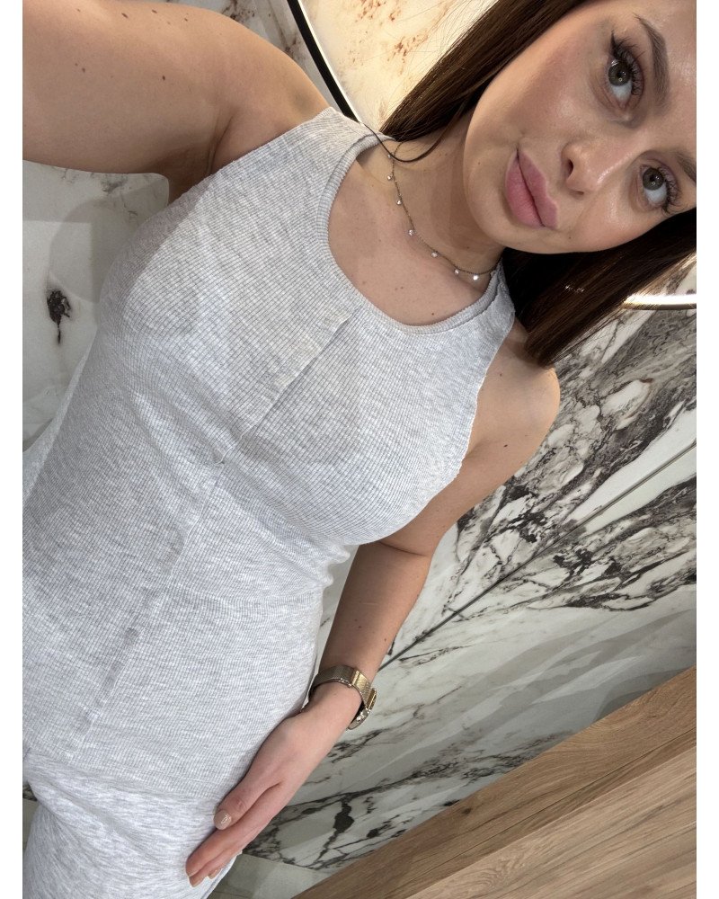 Bokserka z przeszyciem By o la la...! szary melanż