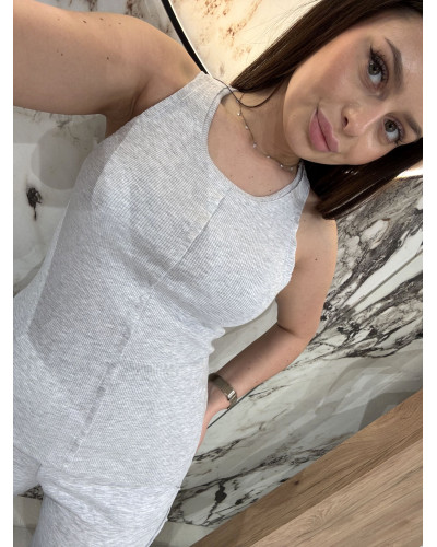 Bokserka z przeszyciem By o la la...! szary melanż