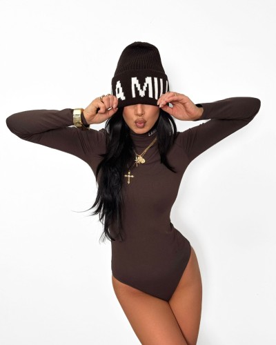 Golf body z logo La Milla czekoladowy