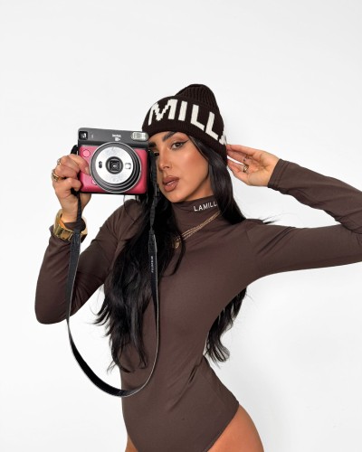 Golf body z logo La Milla czekoladowy