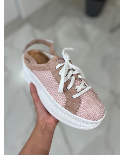Sneakersy Rafa bez pięty By o la la...! różowe
