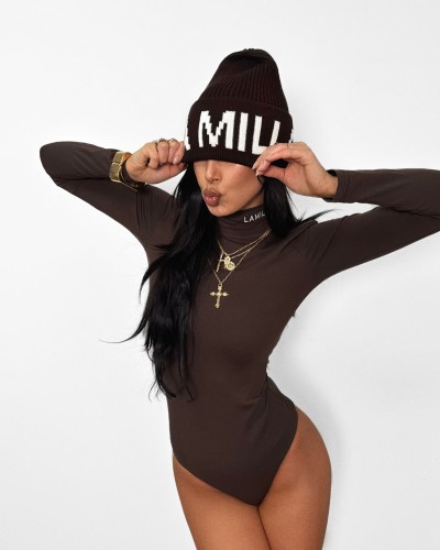 Golf body z logo La Milla czekoladowy