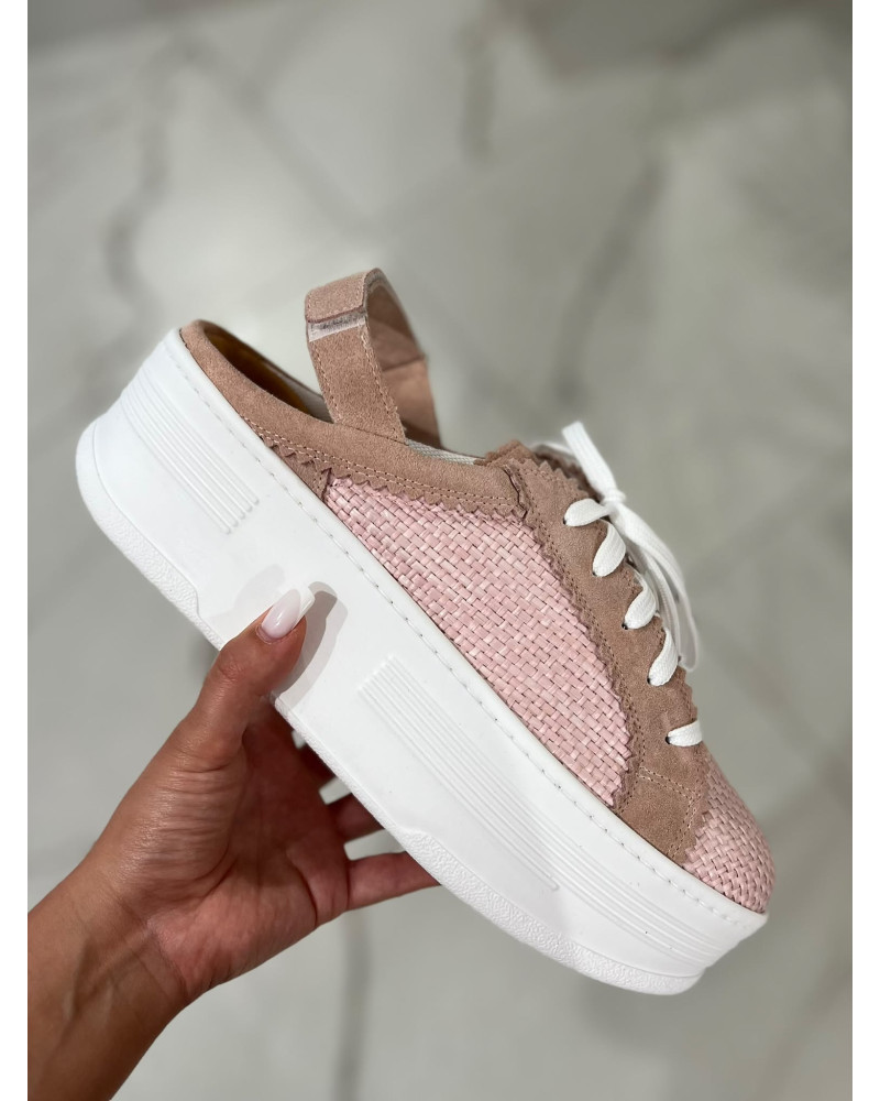 Sneakersy Rafa bez pięty By o la la...! różowe