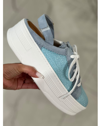 Sneakersy Rafa bez pięty By o la la...! błękitne