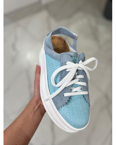 Sneakersy Rafa bez pięty By o la la...! błękitne