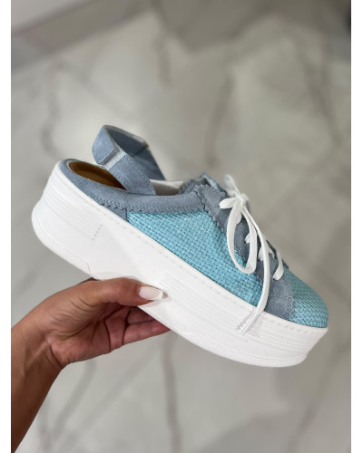 Sneakersy Rafa bez pięty By o la la...! błękitne