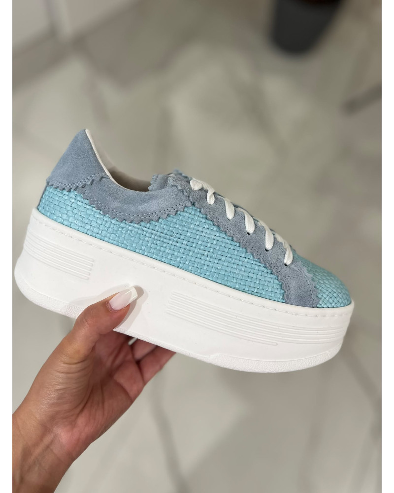 Sneakersy Rafa By o la la...! błękitne