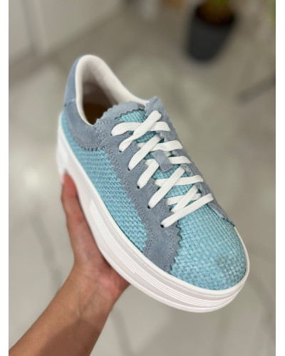 Sneakersy Rafa By o la la...! błękitne