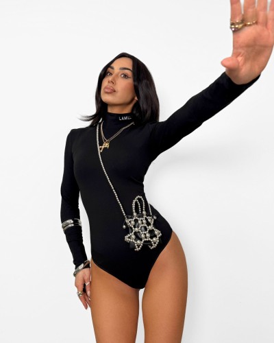 Golf body z logo La Milla czarny