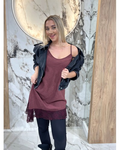 Halka z koronkowym wykończeniem By o la la...! merlot