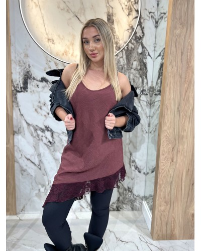 Halka z koronkowym wykończeniem By o la la...! merlot