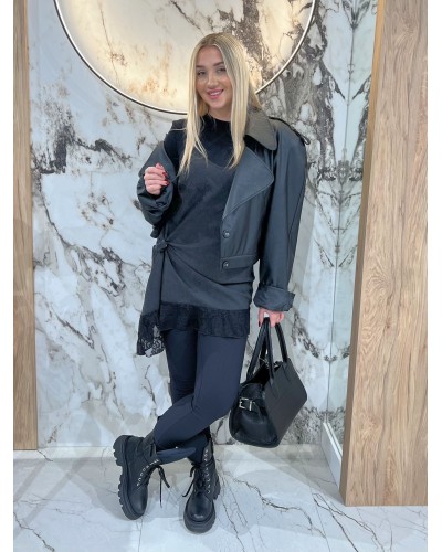 Halka z koronkowym wykończeniem By o la la...! czarna