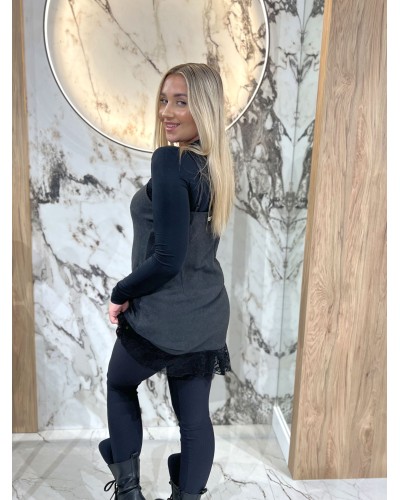 Halka z koronkowym wykończeniem By o la la...! czarna