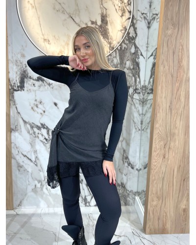 Halka z koronkowym wykończeniem By o la la...! czarna