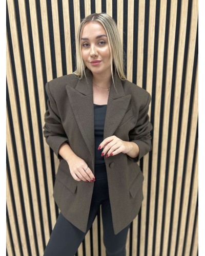 Marynarka jodełka La Milla czekoladowa