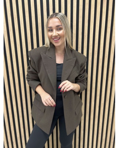 Marynarka jodełka La Milla czekoladowa