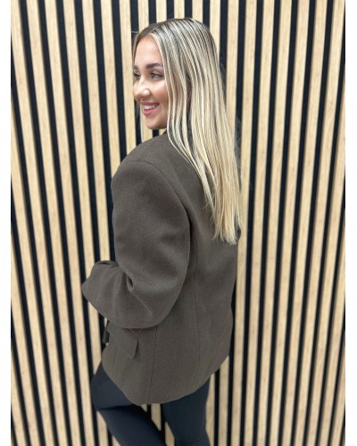 Marynarka jodełka La Milla czekoladowa