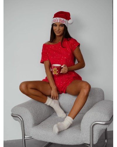 Piżama w gwiazdki Christmas Star czerwona