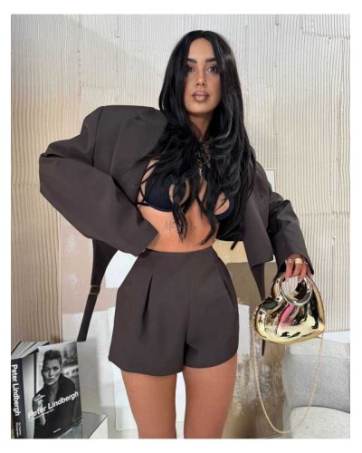 Marynarka z paskami La Milla czekoladowa