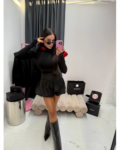 Golf z różami La Milla czarny z czerwonym