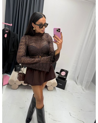 Nowa bluzka koronkowa La Milla czekoladowa