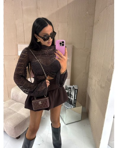 Nowa bluzka koronkowa La Milla czekoladowa