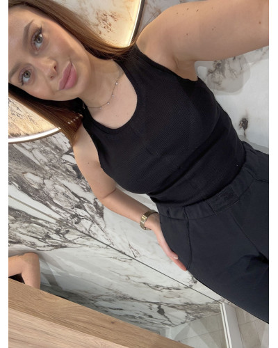 Bokserka z przeszyciem By o la la...! czarna