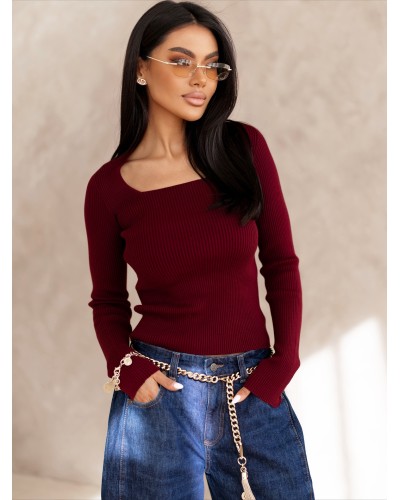 Cienki sweterek caro By o la la...! merlot