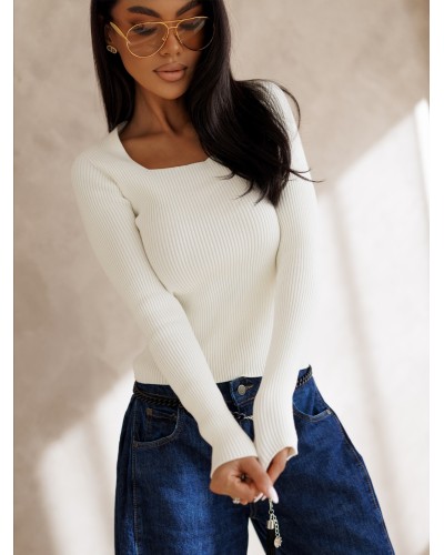 Cienki sweterek caro By o la la...! śmietankowy